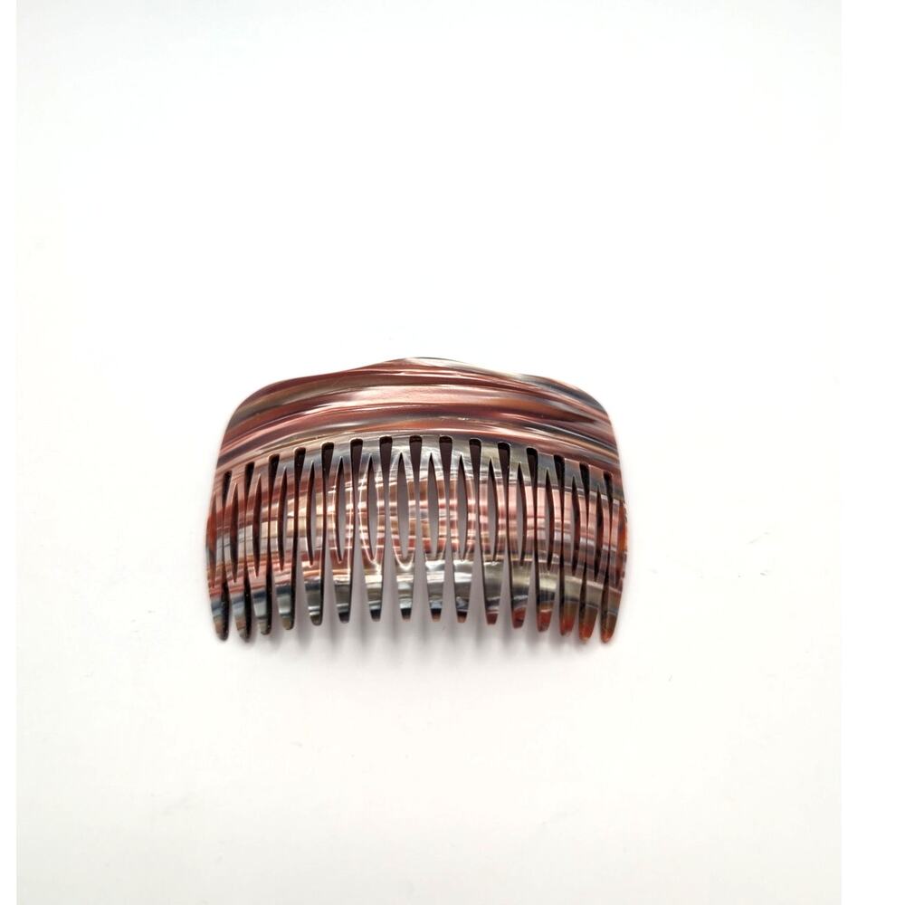 Vintage Parcelona French style side comb hair clip neutral brown hues